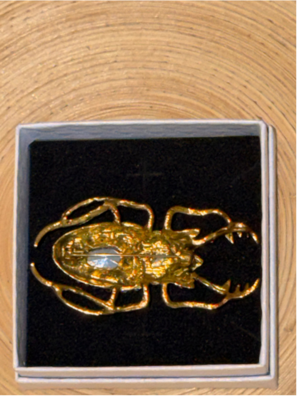 Women's Beetle Brooch Blue & Gold - Picture 2 of 3